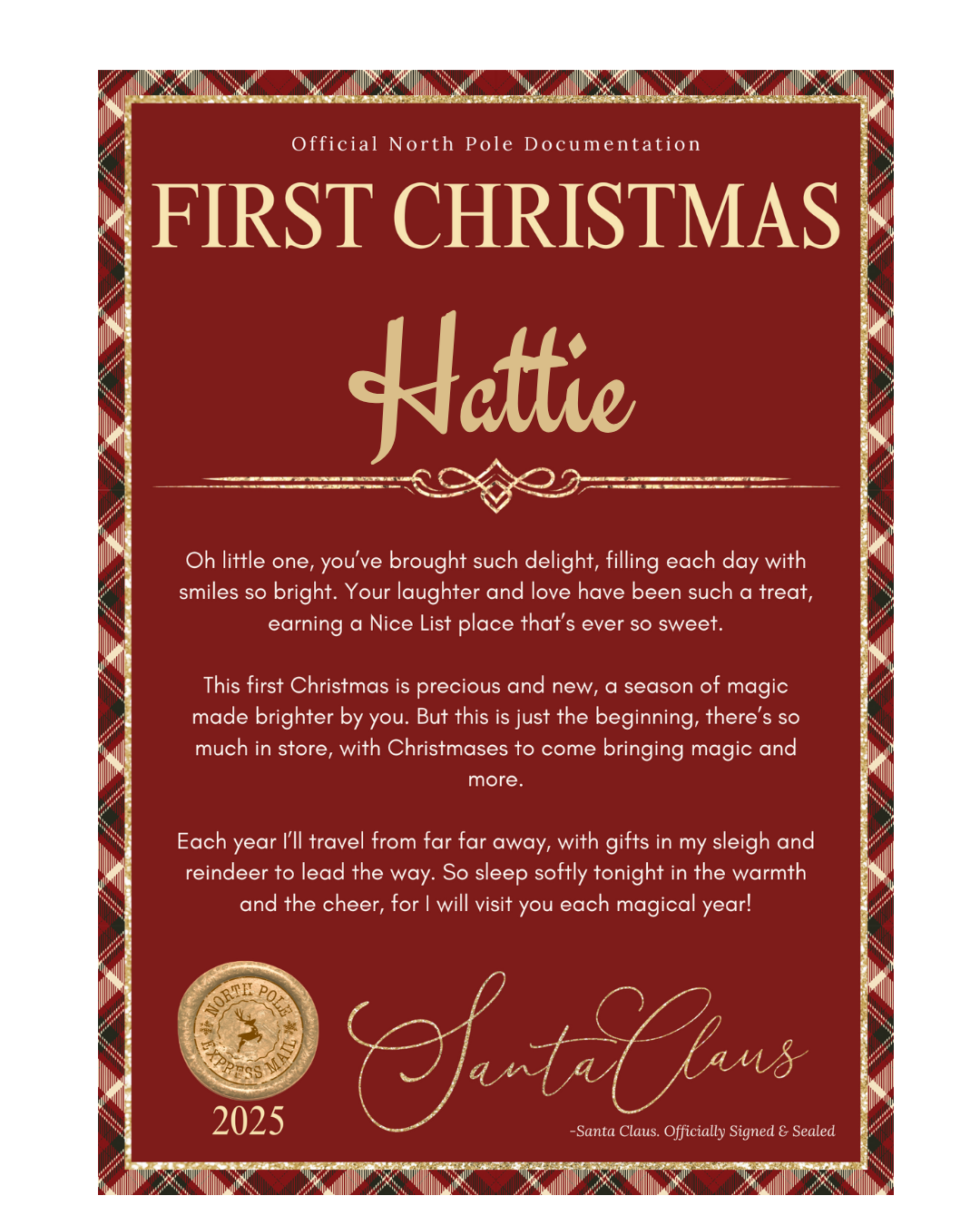 First Christmas letter