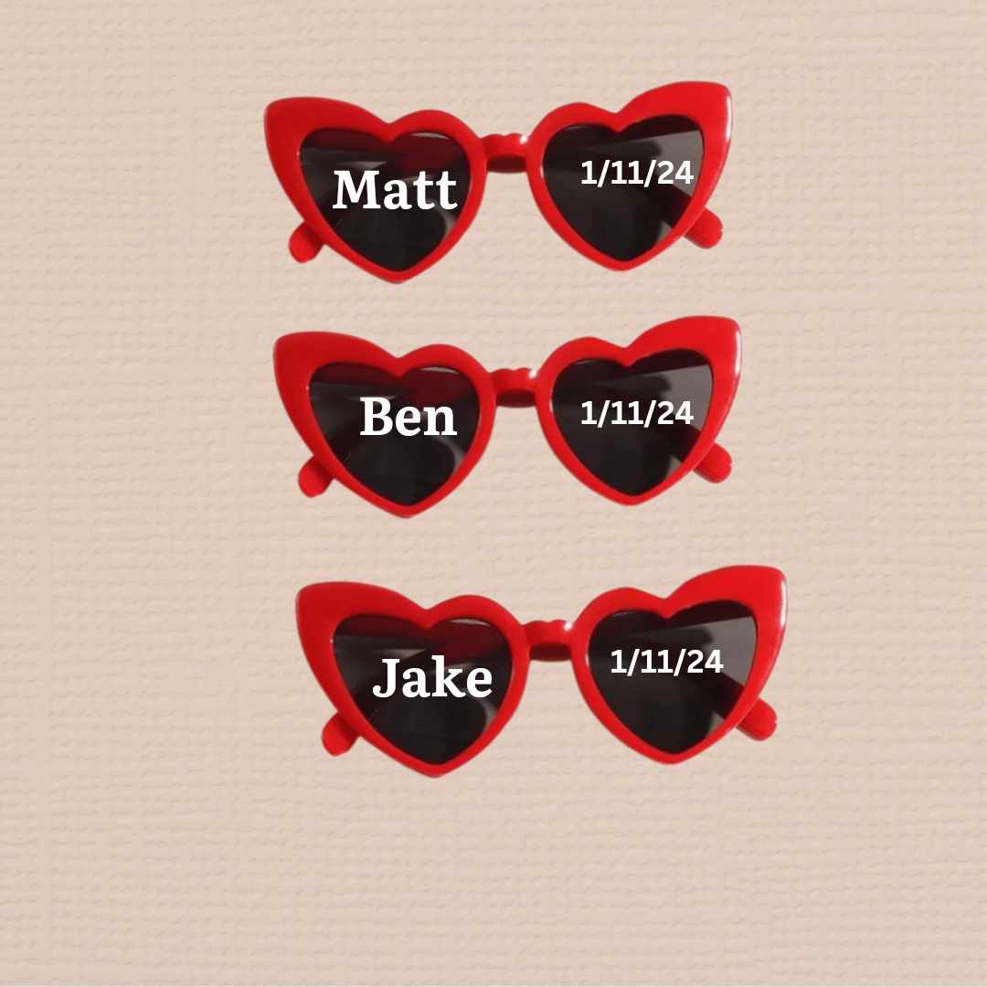 Personalised Heart shaped sunglasses