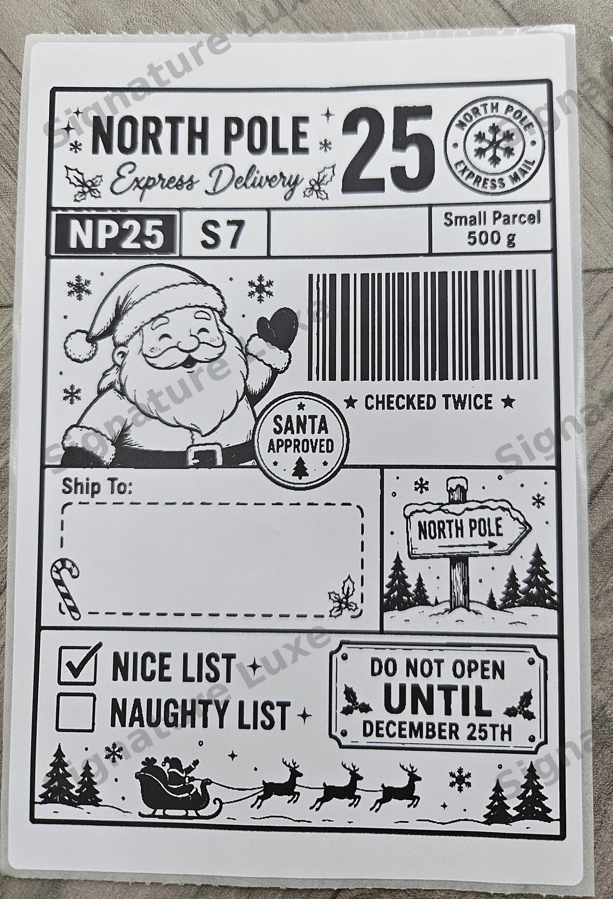Personalised North Pole Santa Mail Labels – A6 – 10 Pack