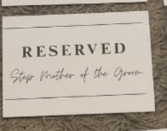 A5  tent reserved cards