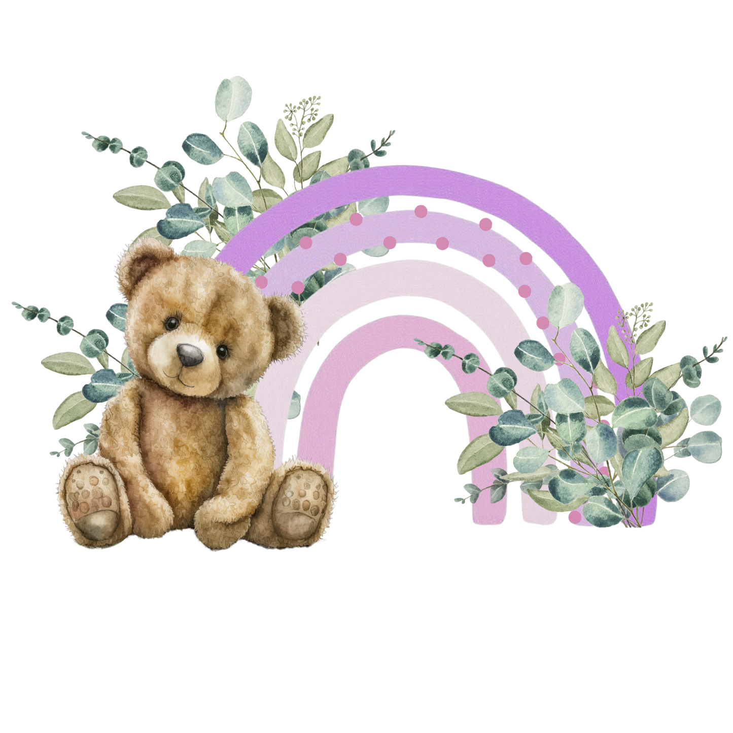 Acrylic teddy rainbow milestone discs