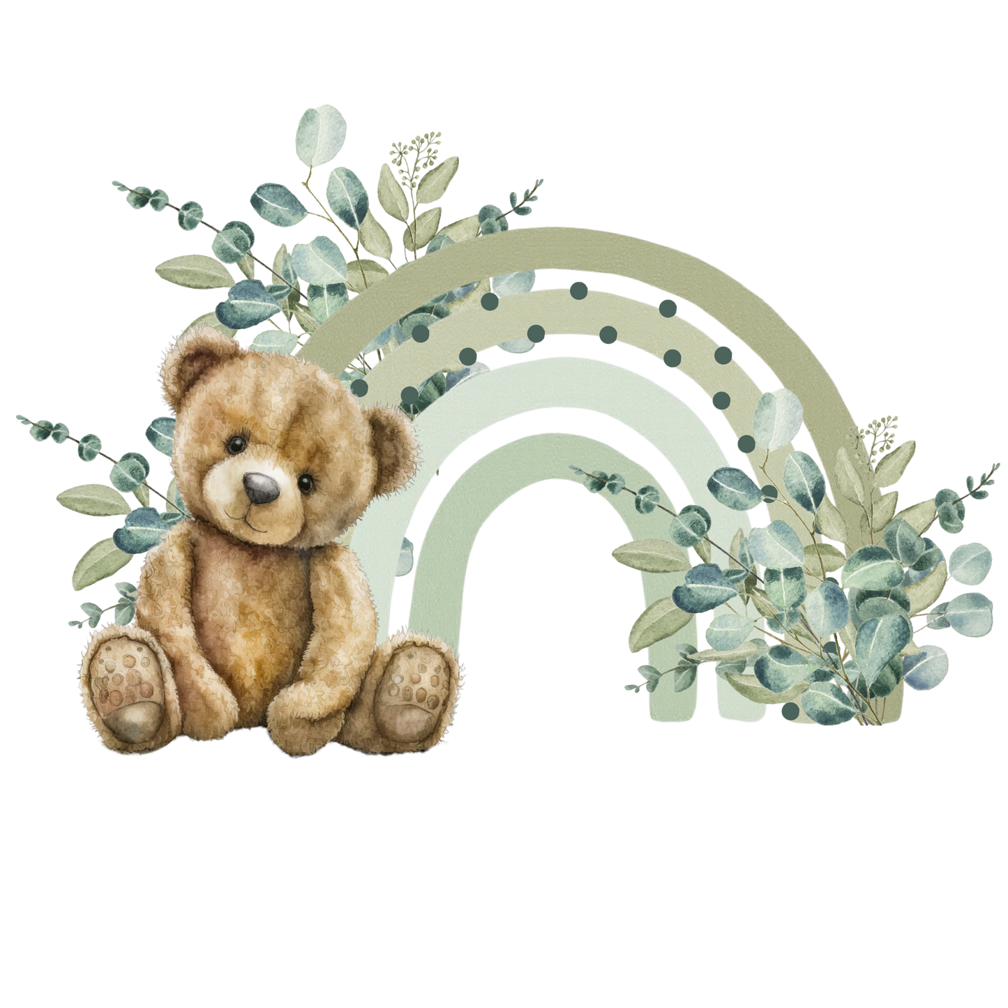 Acrylic teddy rainbow milestone discs
