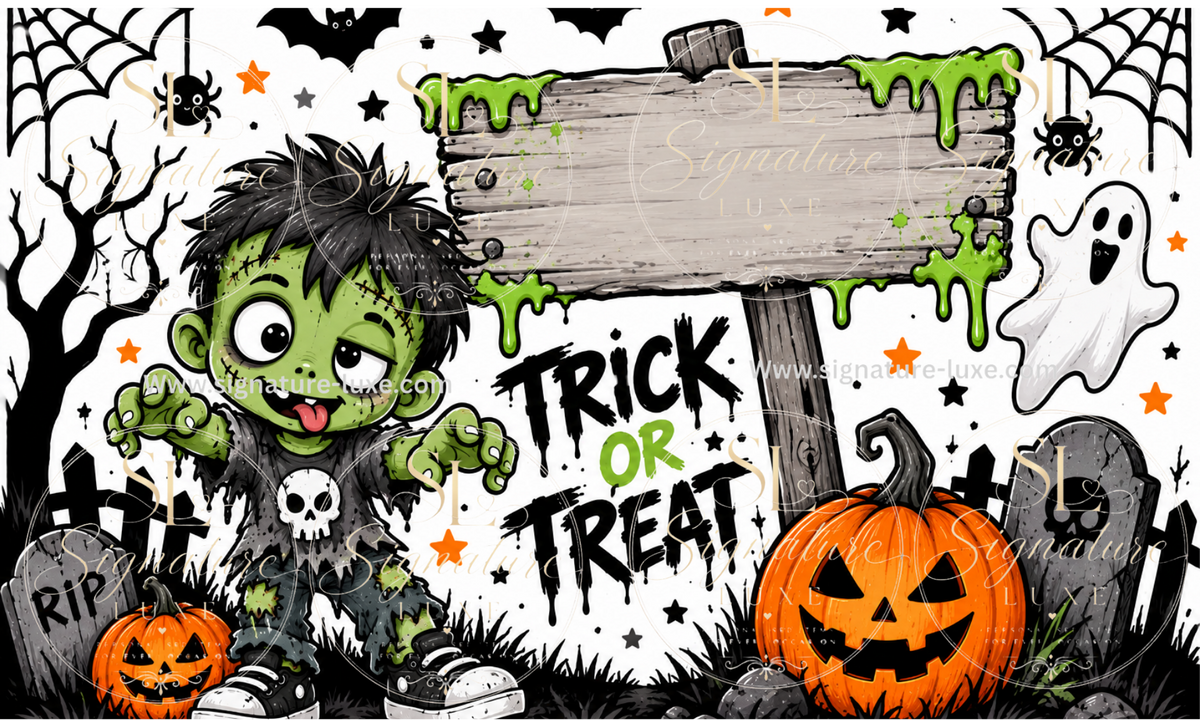Halloween digital design preview - boy zombie