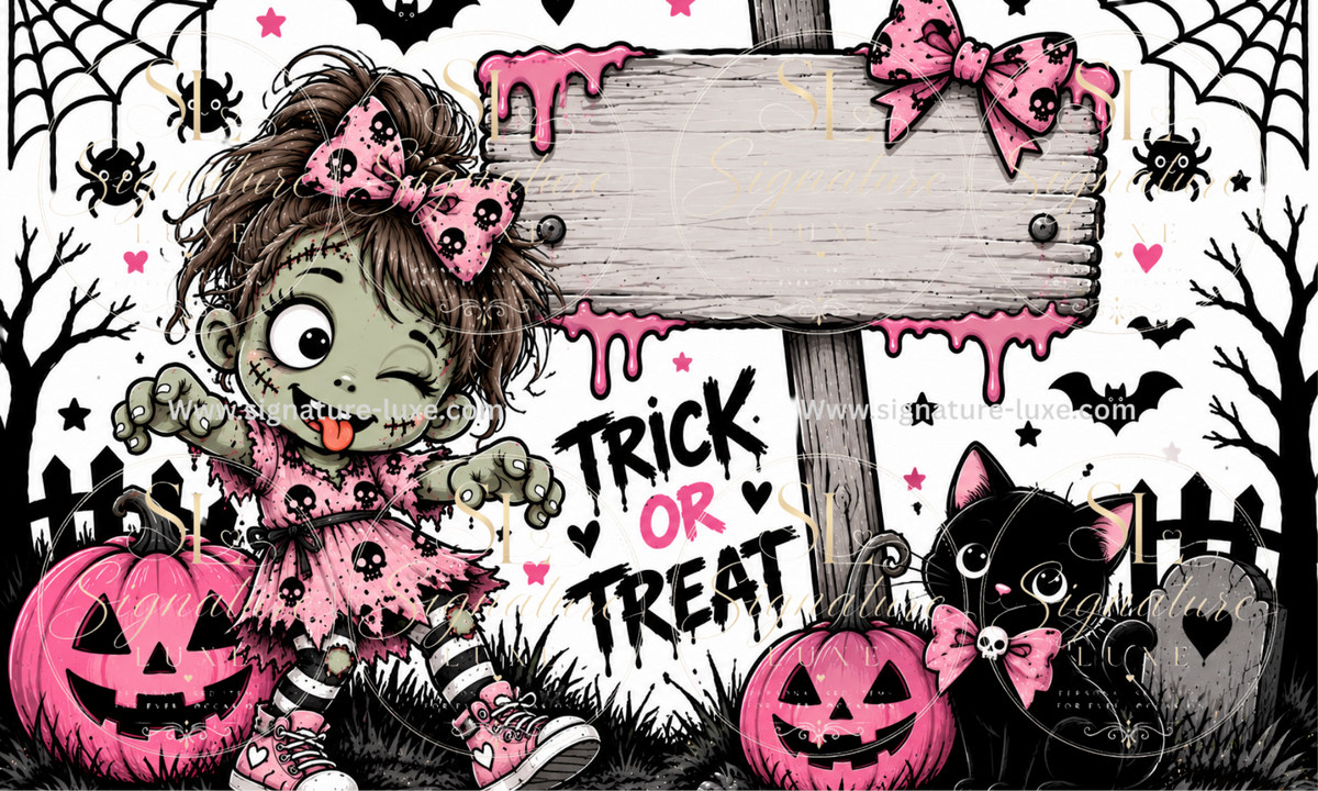 Halloween digital design preview - girl zombie