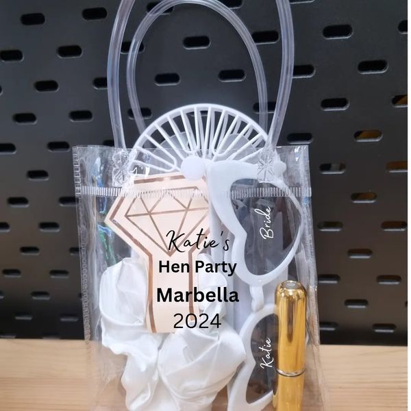 Hen party clear gift bag