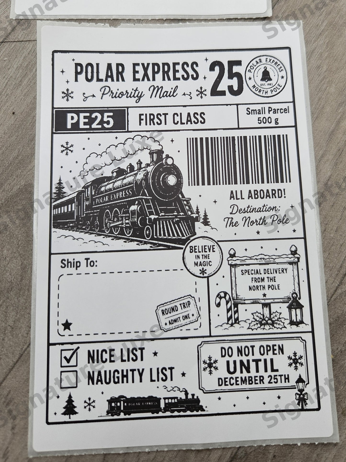 Christmas North Pole 10 Priority Delivery Label – Digital PNG