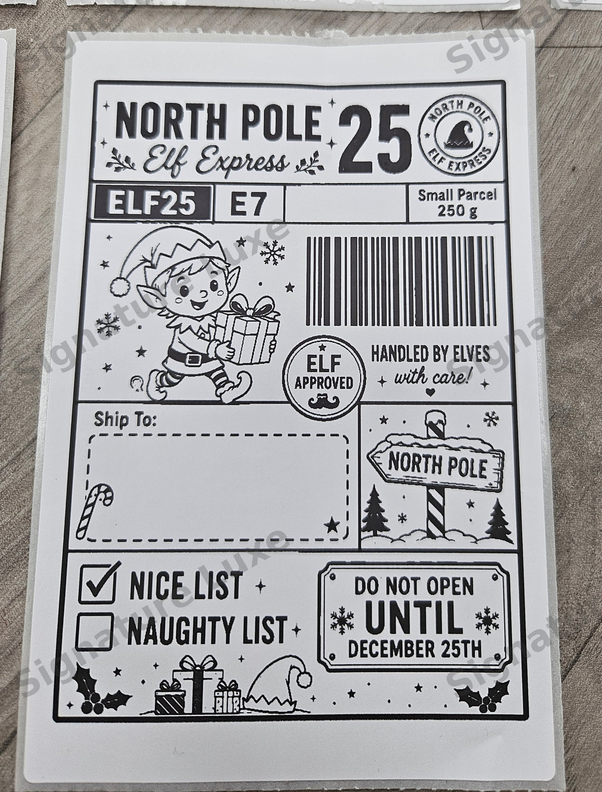 Christmas North Pole 10 Priority Delivery Label – Digital PNG