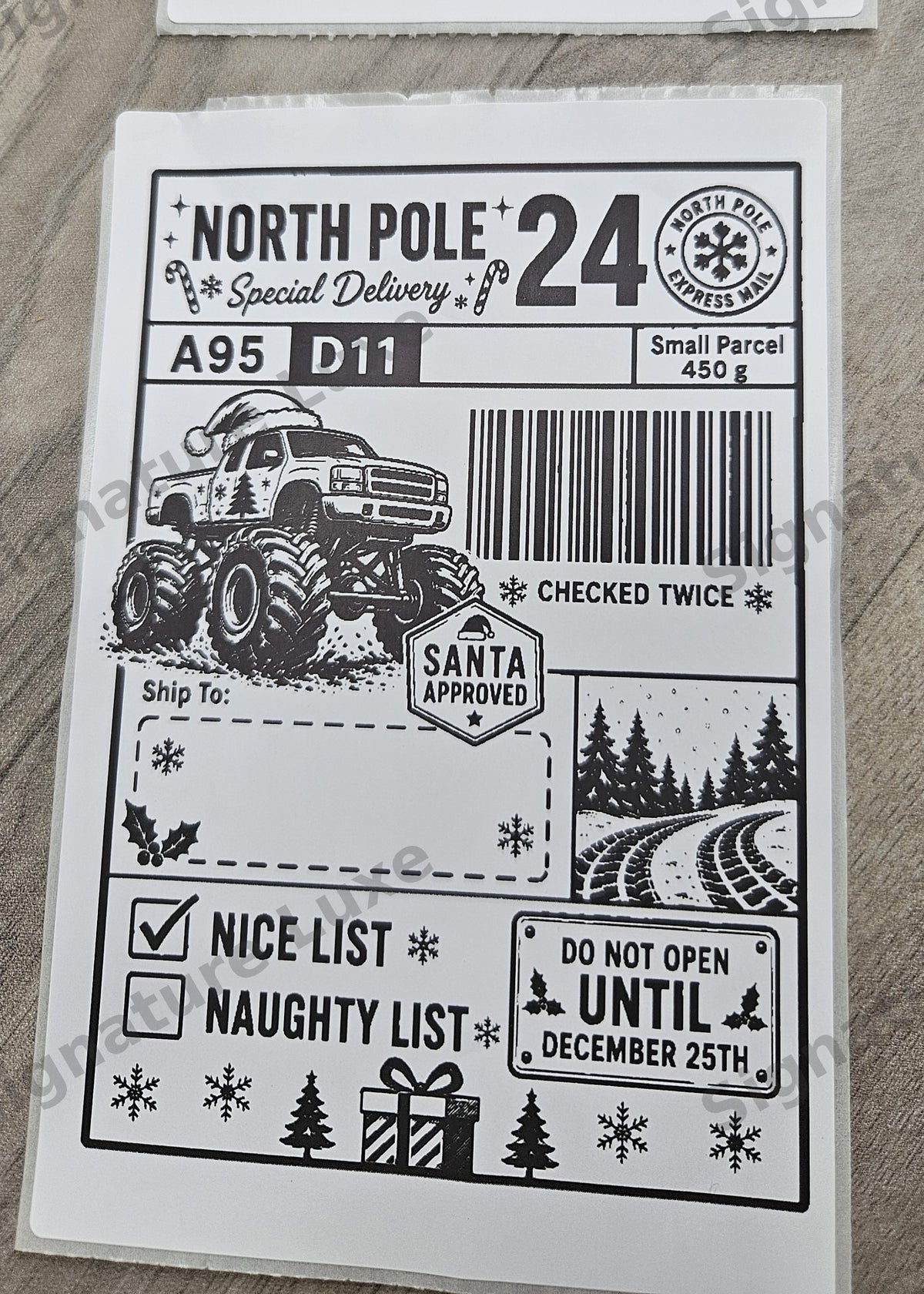 Christmas North Pole 10 Priority Delivery Label – Digital PNG