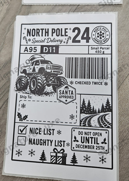 Christmas North Pole 10 Priority Delivery Label – Digital PNG