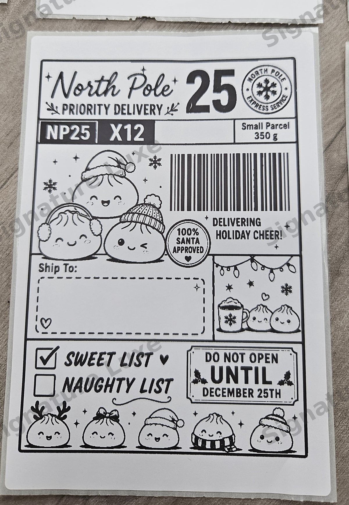 Christmas North Pole 10 Priority Delivery Label – Digital PNG