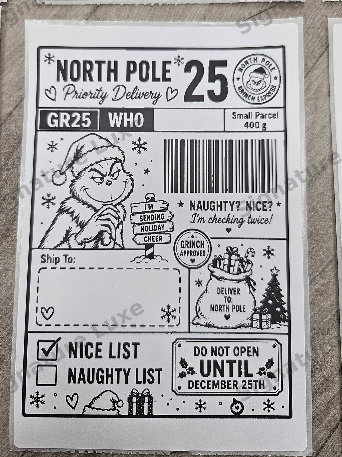 Personalised North Pole Santa Mail Labels – A6 – 10 Pack