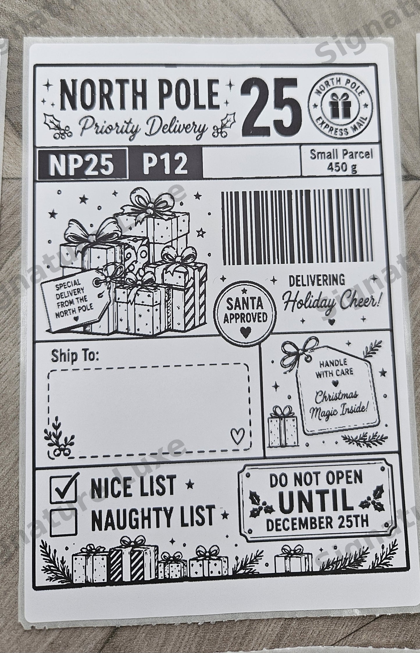 Personalised North Pole Santa Mail Labels – A6 – 10 Pack