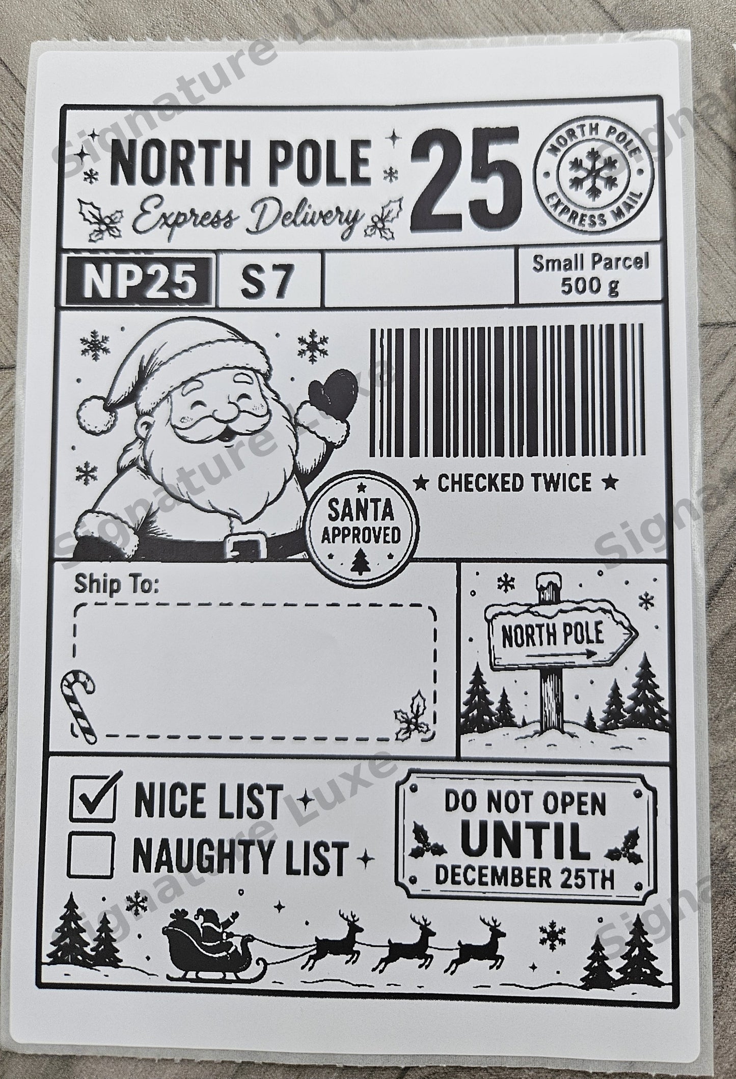 Personalised North Pole Santa Mail Labels – A6 – 10 Pack