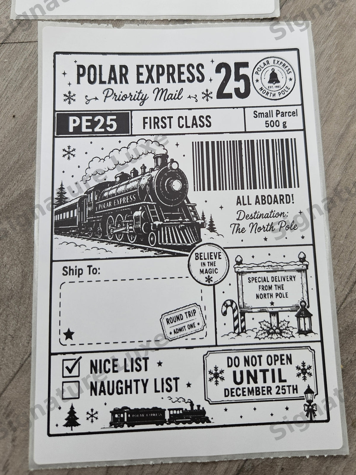 Personalised North Pole Santa Mail Labels – A6 – 10 Pack