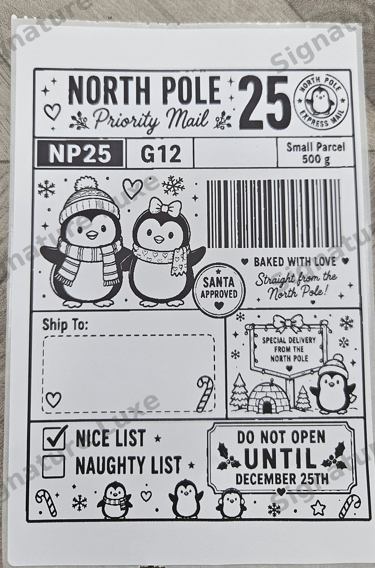 Personalised North Pole Santa Mail Labels – A6 – 10 Pack