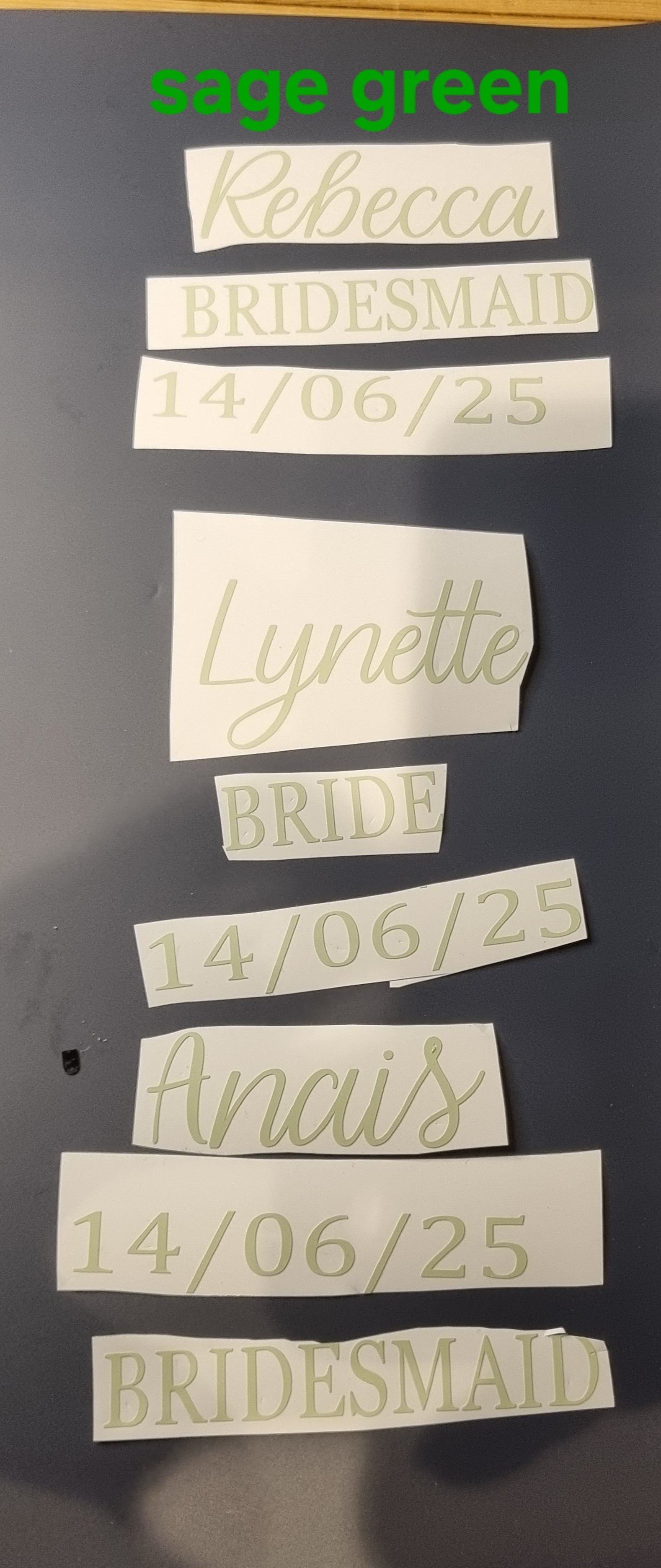 Personalised hanger vinyl decal for DIY wedding bride bridesmaid bridal party